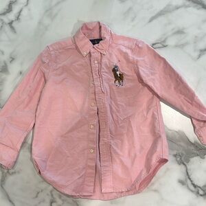 Ralph Lauren Polo Boys Oxford button down pink shirt